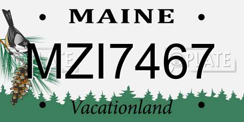 MZI7467 Maine License Plate