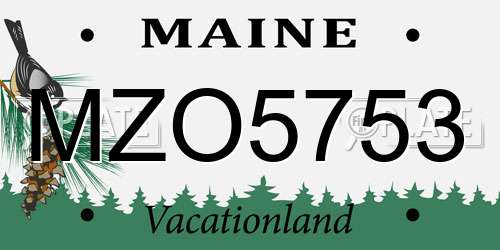 MZO5753 Maine License Plate