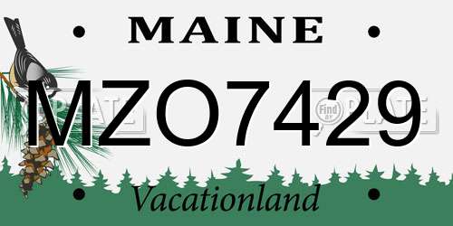 MZO7429 Maine License Plate