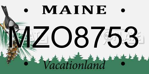 MZO8753 Maine License Plate