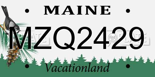 MZQ2429 Maine License Plate