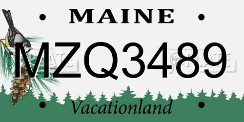 MZQ3489 Maine License Plate