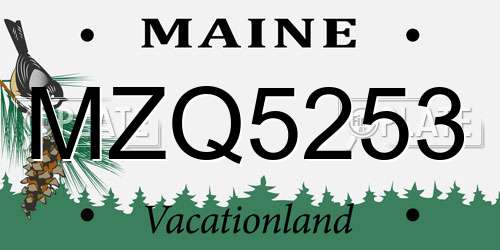 MZQ5253 Maine License Plate