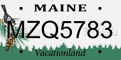 MZQ5783 Maine License Plate