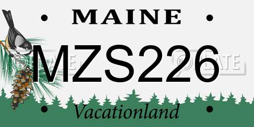 MZS226 Maine License Plate