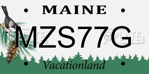 MZS77G Maine License Plate