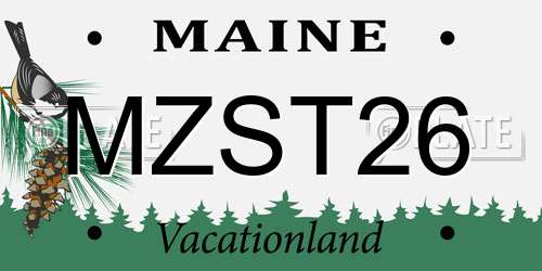 MZST26 Maine License Plate
