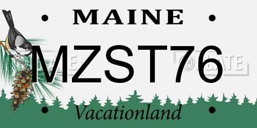 MZST76 Maine License Plate