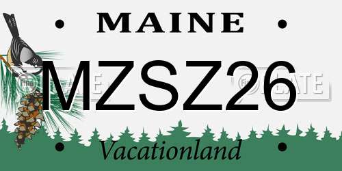 MZSZ26 Maine License Plate