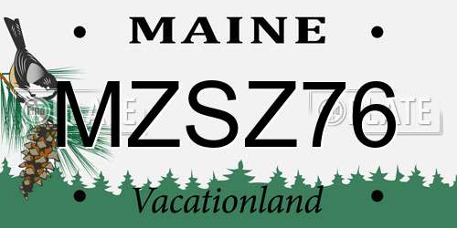 MZSZ76 Maine License Plate