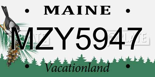 MZY5947 Maine License Plate