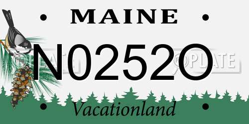 N0252O Maine License Plate