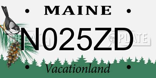 N025ZD Maine License Plate