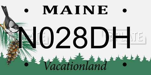 N028DH Maine License Plate