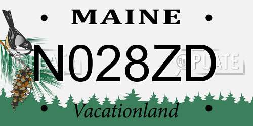 N028ZD Maine License Plate