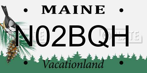 N02BQH Maine License Plate
