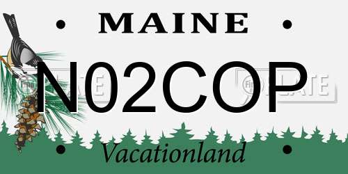 N02COP Maine License Plate