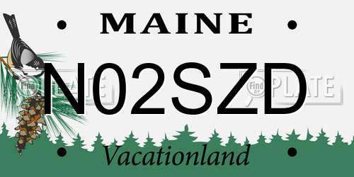 N02SZD Maine License Plate