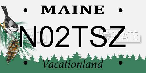 N02TSZ Maine License Plate