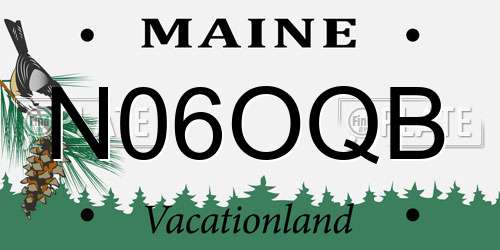 N06OQB Maine License Plate