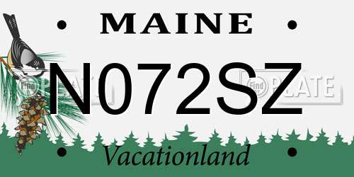 N072SZ Maine License Plate