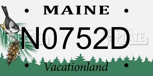 N0752D Maine License Plate