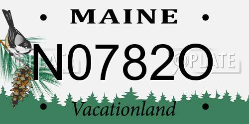 N0782O Maine License Plate