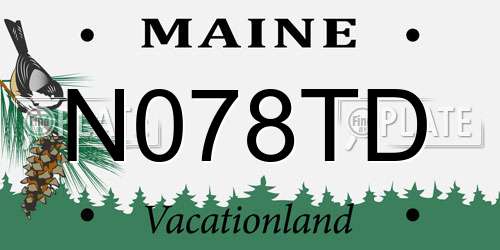 N078TD Maine License Plate