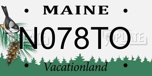 N078TO Maine License Plate