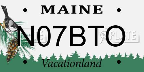 N07BTO Maine License Plate