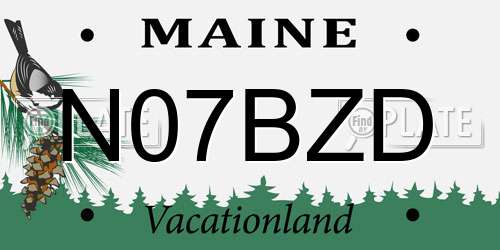 N07BZD Maine License Plate