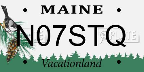 N07STQ Maine License Plate