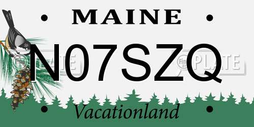 N07SZQ Maine License Plate