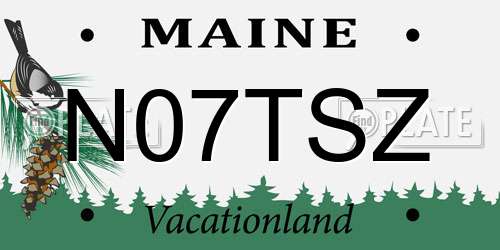 N07TSZ Maine License Plate