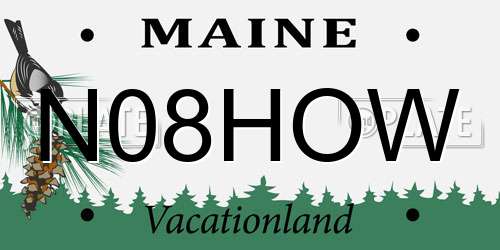 N08HOW Maine License Plate