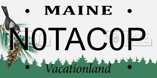 N0TAC0P Maine License Plate