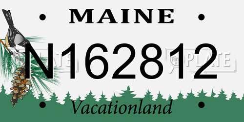 N162812 Maine License Plate