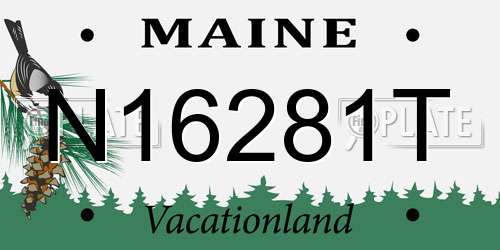 N16281T Maine License Plate