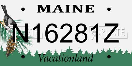 N16281Z Maine License Plate