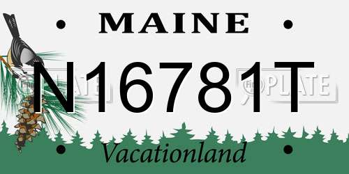 N16781T Maine License Plate