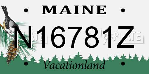 N16781Z Maine License Plate