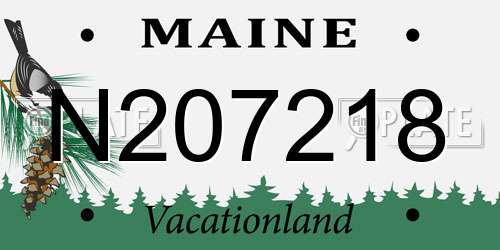 N207218 Maine License Plate