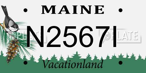 N2567I Maine License Plate