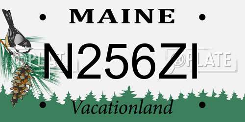 N256ZI Maine License Plate
