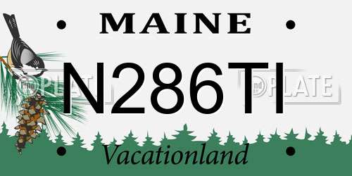N286TI Maine License Plate