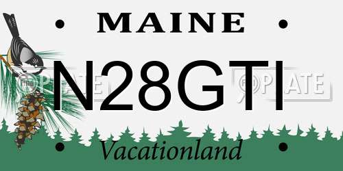 N28GTI Maine License Plate
