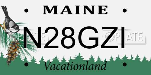N28GZI Maine License Plate