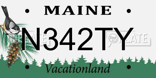 N342TY Maine License Plate