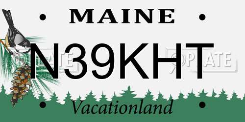 N39KHT Maine License Plate