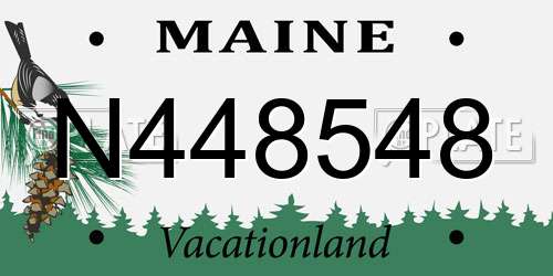 N448548 Maine License Plate